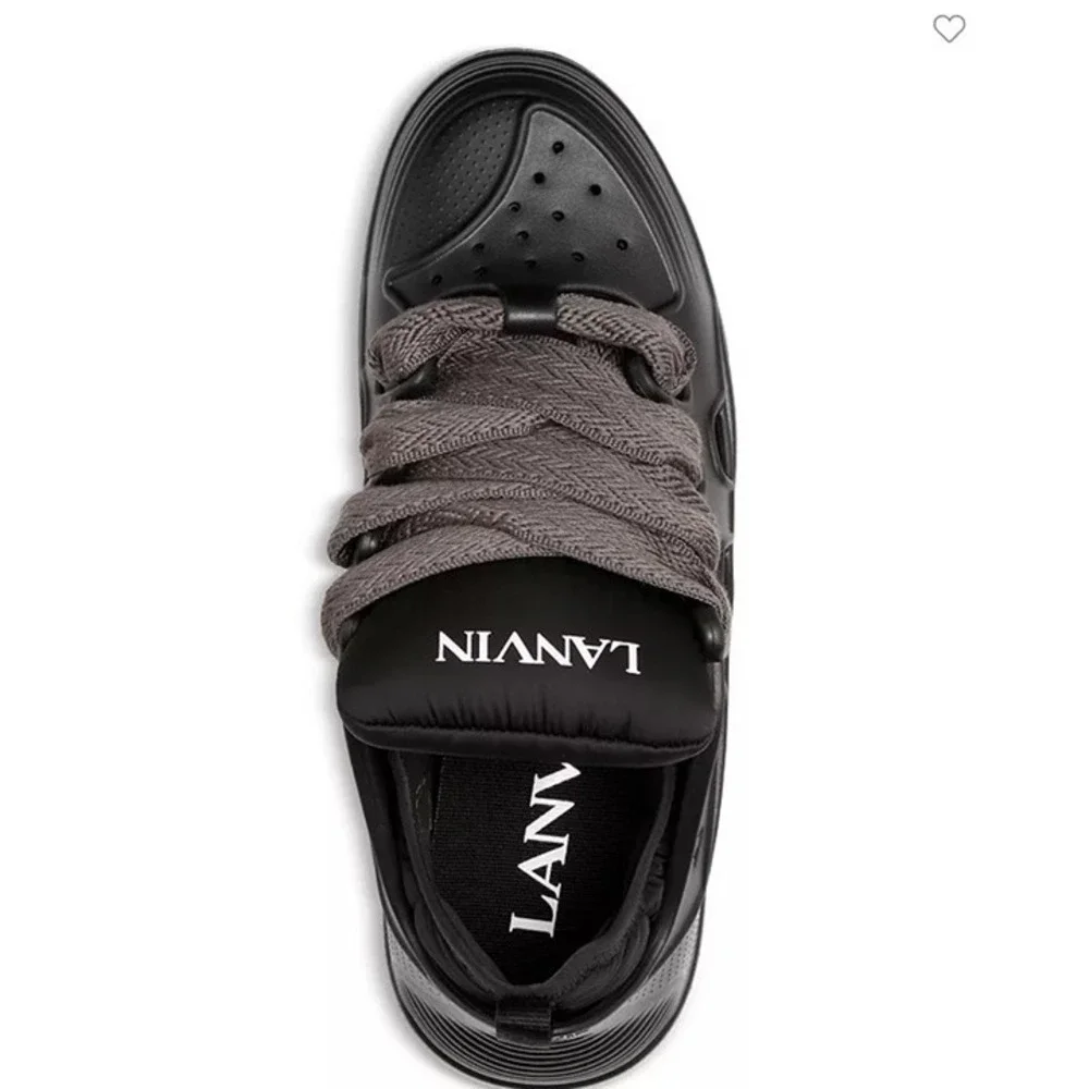 Lanvin Paris Men's Molded Rubber Curb Sneaker Shoe,‎ Anthracite, Size 42